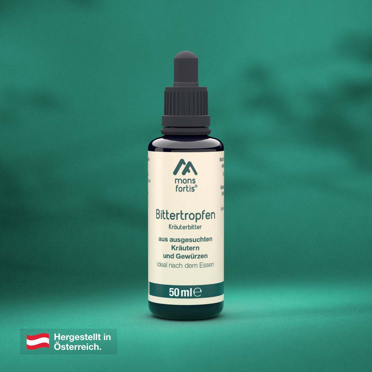 Mons Fortis Bittertropfen 58 % vol., 50 ml – Bitterstoffe aus Kräutern