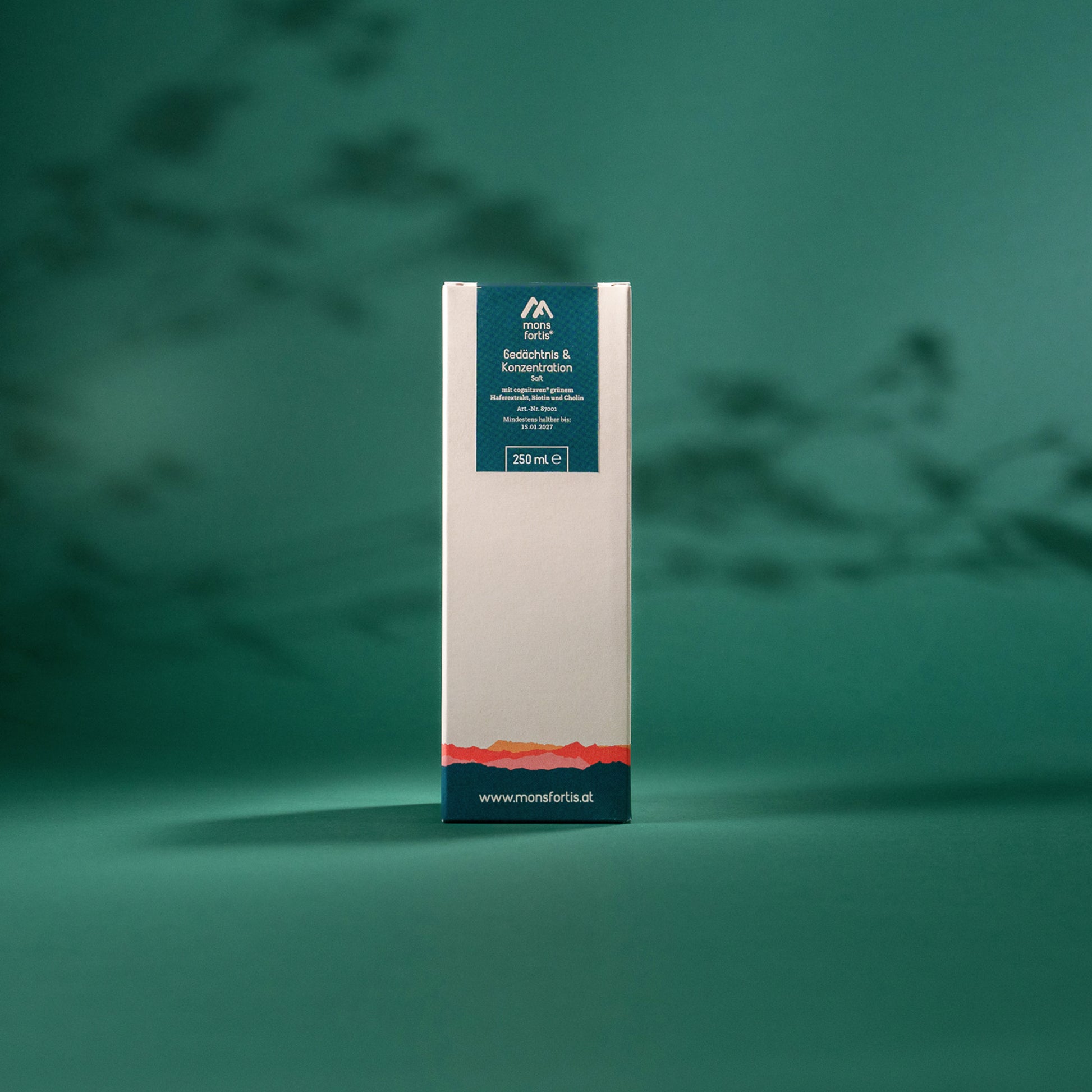 Verpackung des Mons Fortis Gedächtnis & Konzentration Safts, 250 ml