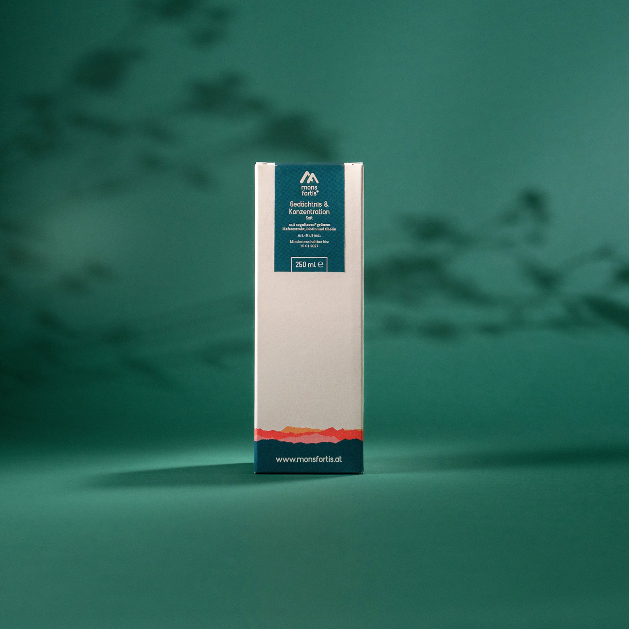 Verpackung des Mons Fortis Gedächtnis & Konzentration Safts, 250 ml