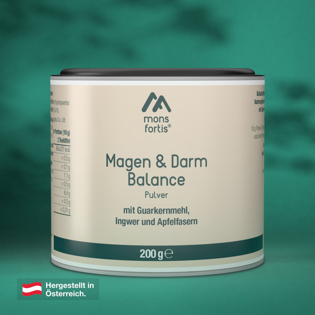 Mons Fortis Magen Darm Balance Pulver, 200 g – Ballaststoffe für die Darmflora