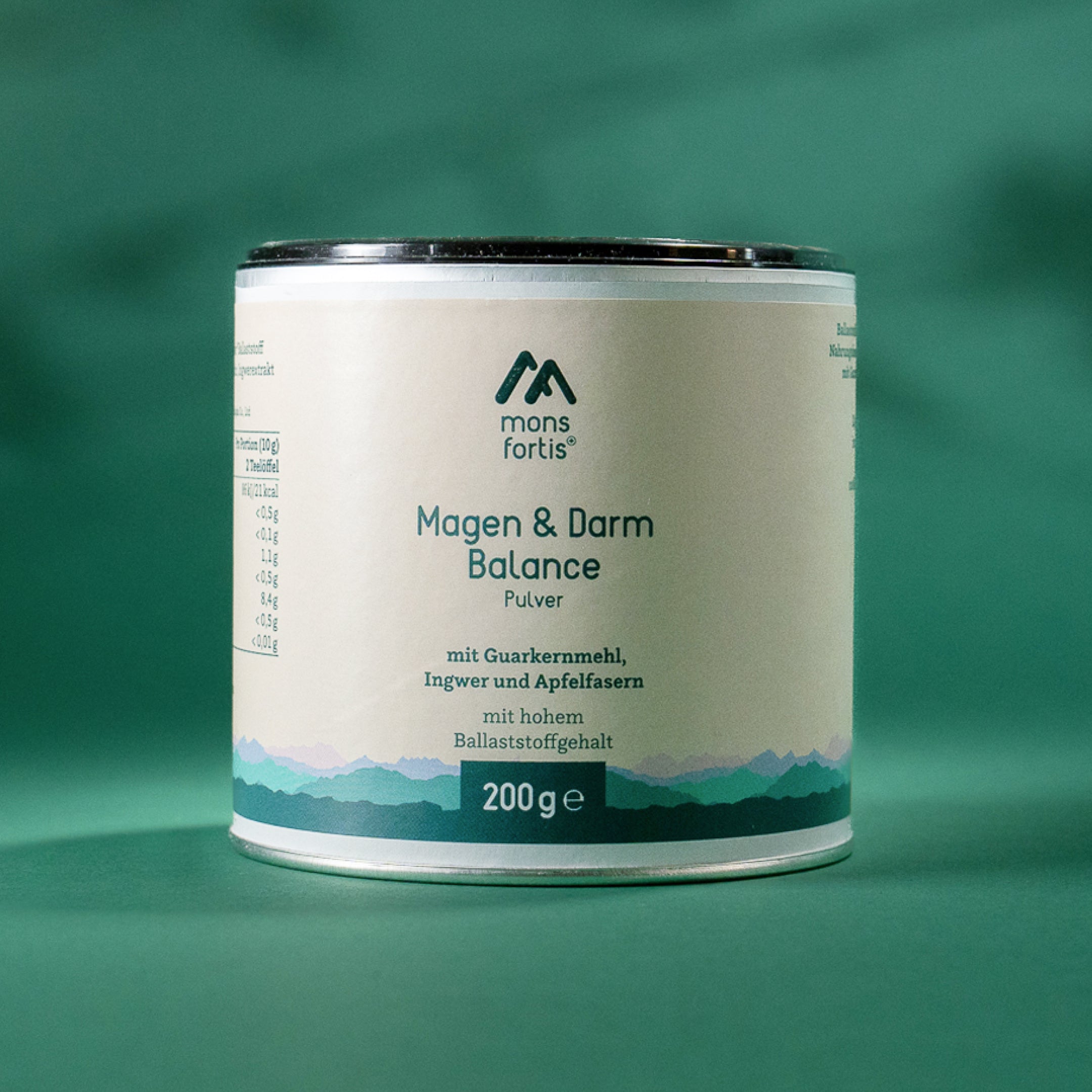 Mons Fortis Magen Darm Balance Pulver, 200 g – Ballaststoffe für die Darmflora