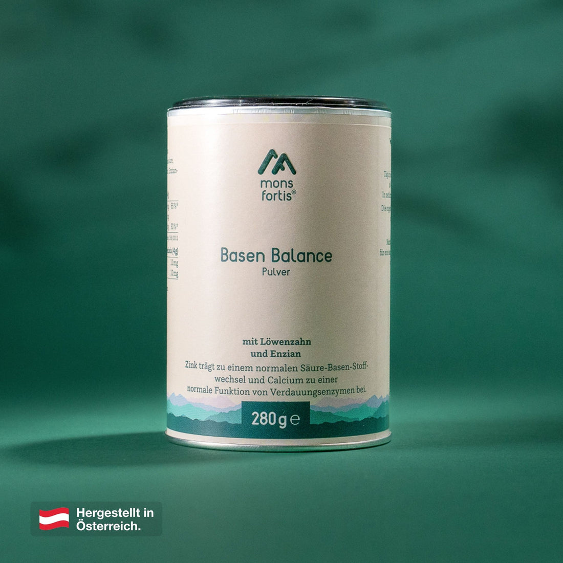 Mons Fortis Basen Balance Pulver, 280 g Dose – Basenpulver für den Säure-Basen-Haushalt