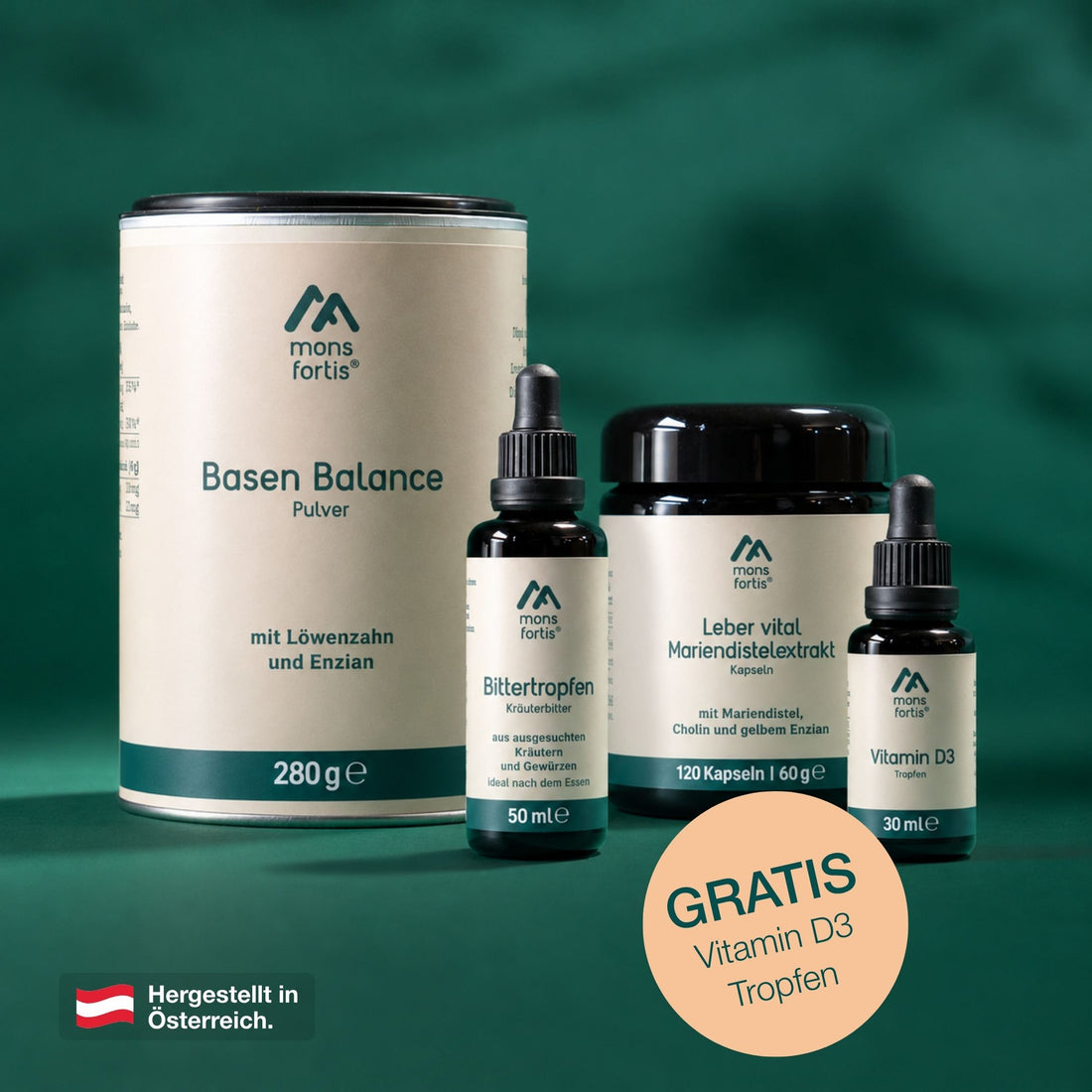 Mons Fortis Stoffwechsel-Bundle – Leberkur und Basen-Set zum Stoffwechsel ankurbeln