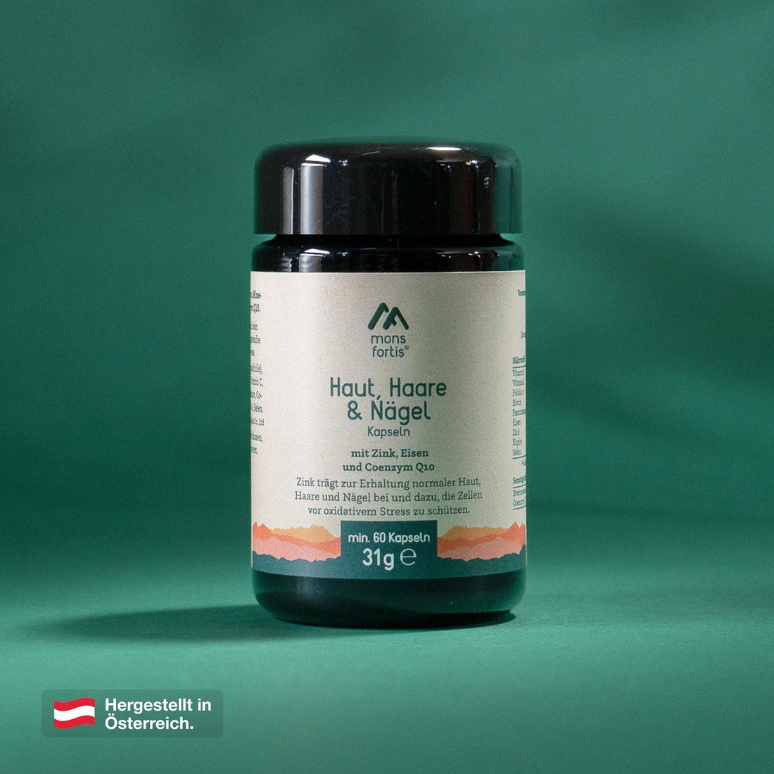 Mons Fortis Haut, Haare & Nägel Kapseln mit Biotin, 60 Stück